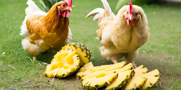 Chickens Eat Pineapple