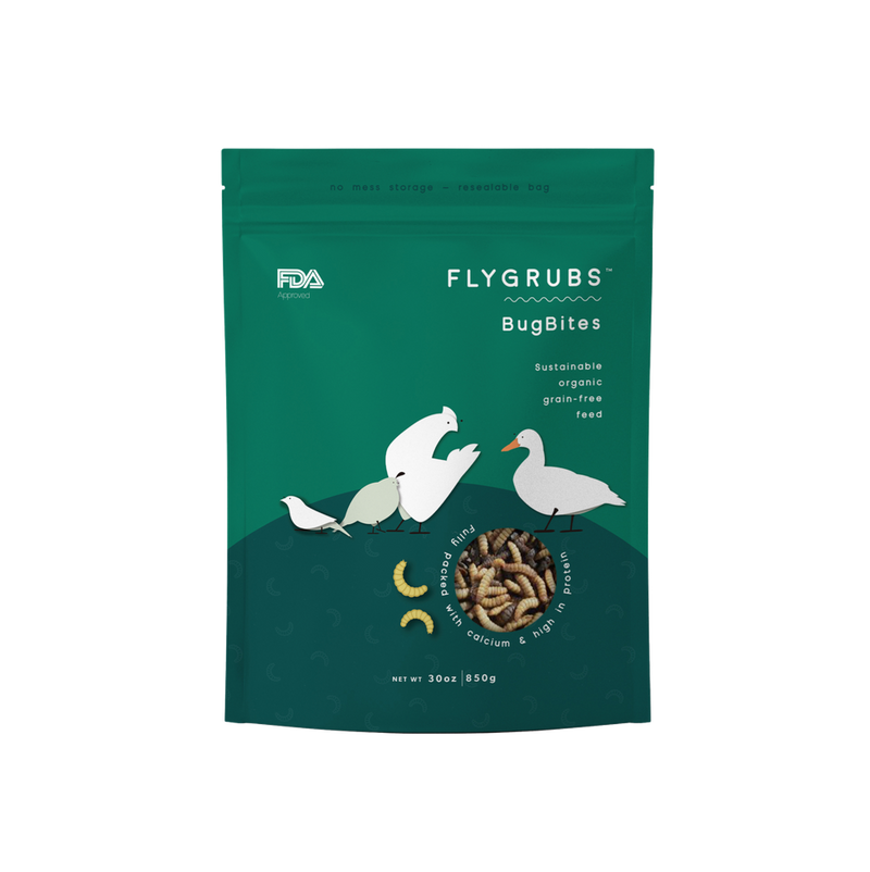BugBites: 50/50 Mix of Dried Meal Worms and BSFL for Chickens - 30 oz-FLYGRUBS®